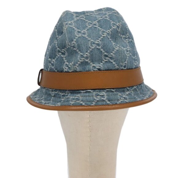 GUCCI GG Canvas Hat Denim L Blue Auth yk16007V - Picture 1 of 14
